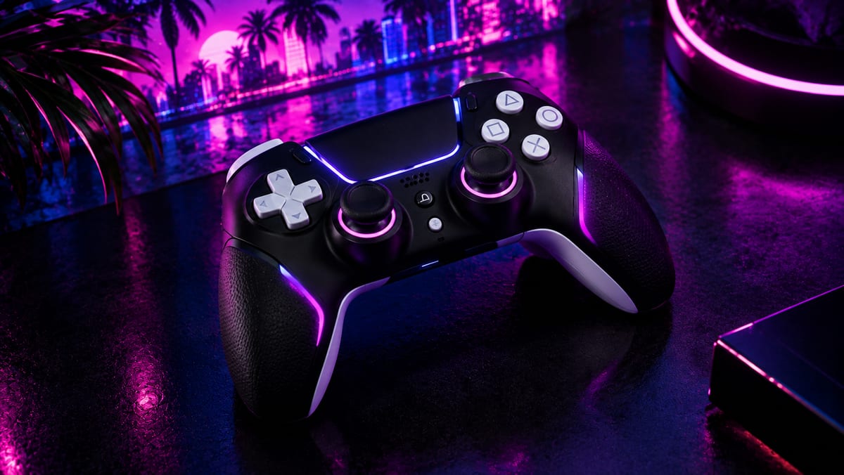 Mando DualSense de edición limitada de Grand Theft Auto VI con acabado degradado inspirado en Vice City
